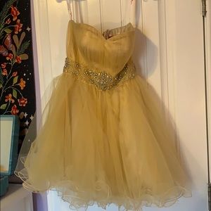 Quinceñera Dama Dress Champagne XS Corset Back